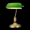 Stylowa lampa biurkowa Kiwi - Maytoni - zielony klosz, złota podstawa