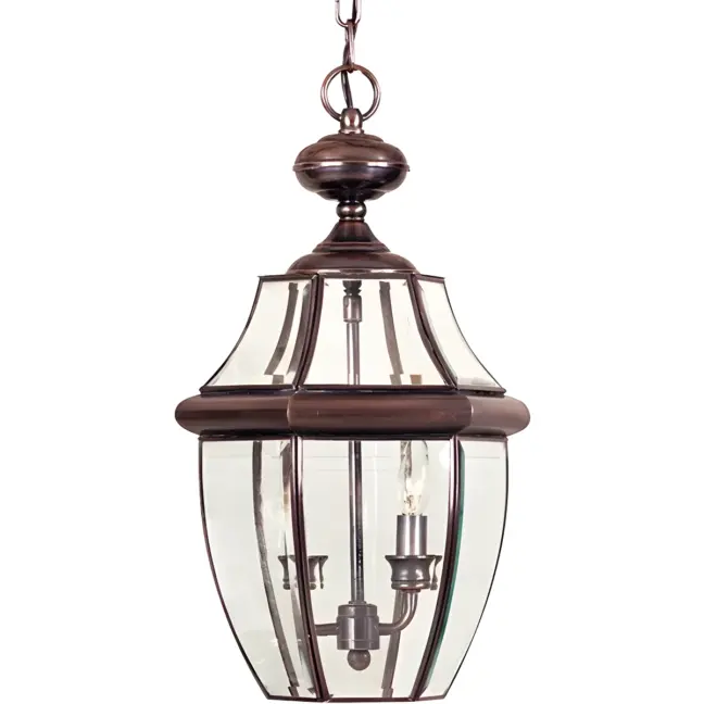 Lampa wisząca Newbury - kolor brązowy, miedź, transparentny - QZ/NEWBURY8/L AC