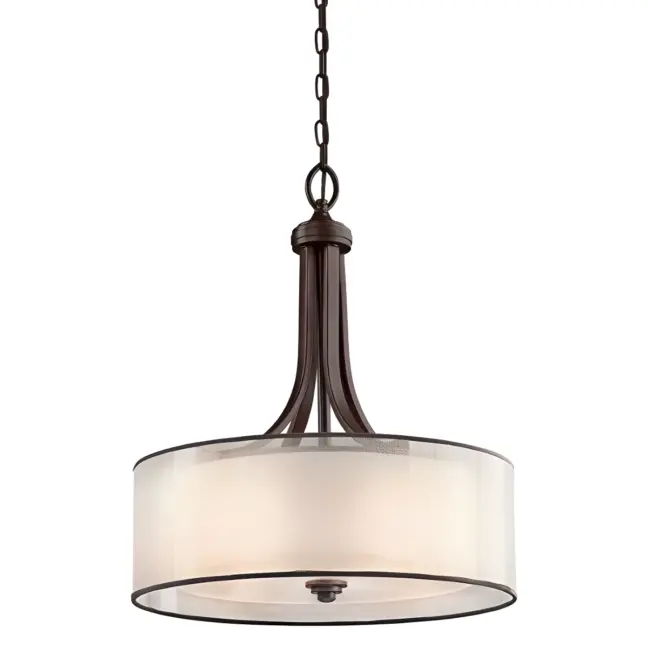 Lampa wisząca Simple - kolor beżowy, brązowy - KL/LACEY/P/L MB