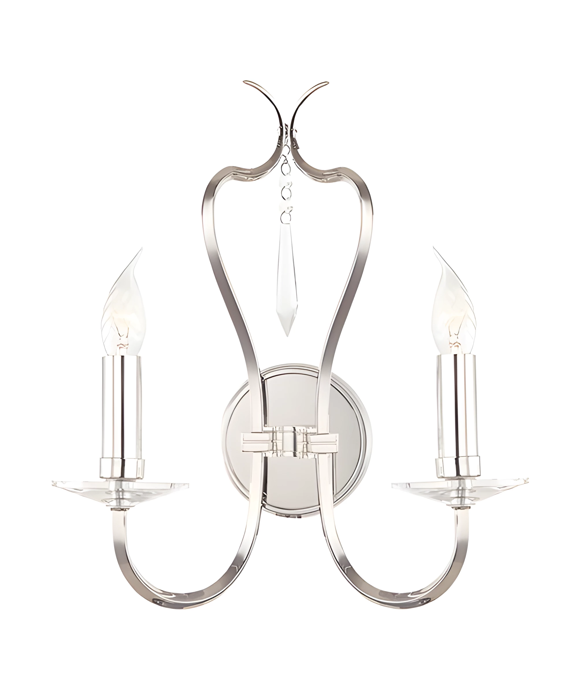 Klasyczny kinkiet Gemma - Ardant Decor - srebrny z dwoma ramionami