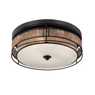 Lampa sufitowa Laguna - kolor beżowy, brązowy, miedź - QZ/LAGUNA/F/L