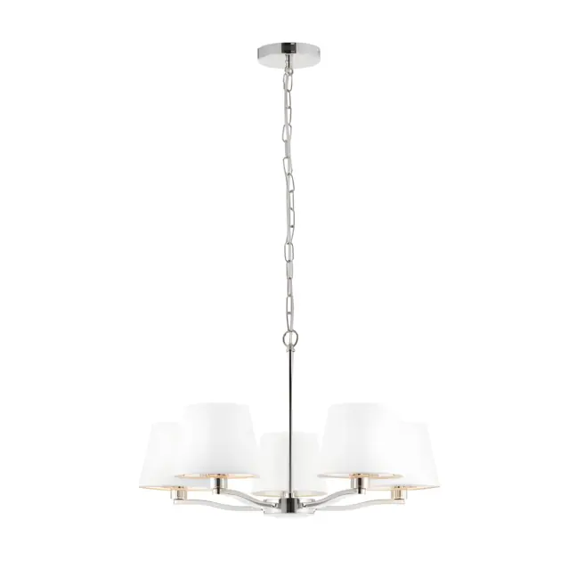 Klasyczny żyrandol Harvey - srebrny, biały - modern classic