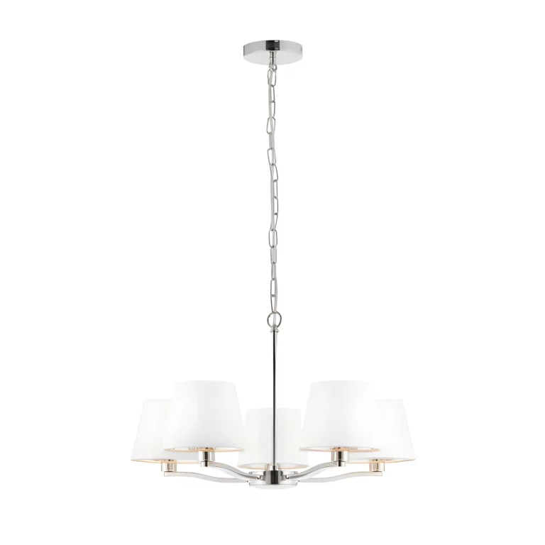 Klasyczny żyrandol Harvey - srebrny, biały - modern classic