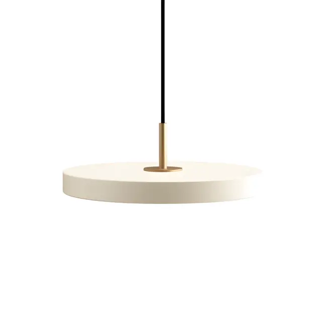 Lampa Asteria Mini - płaski biały klosz LED do salonu i jadalni