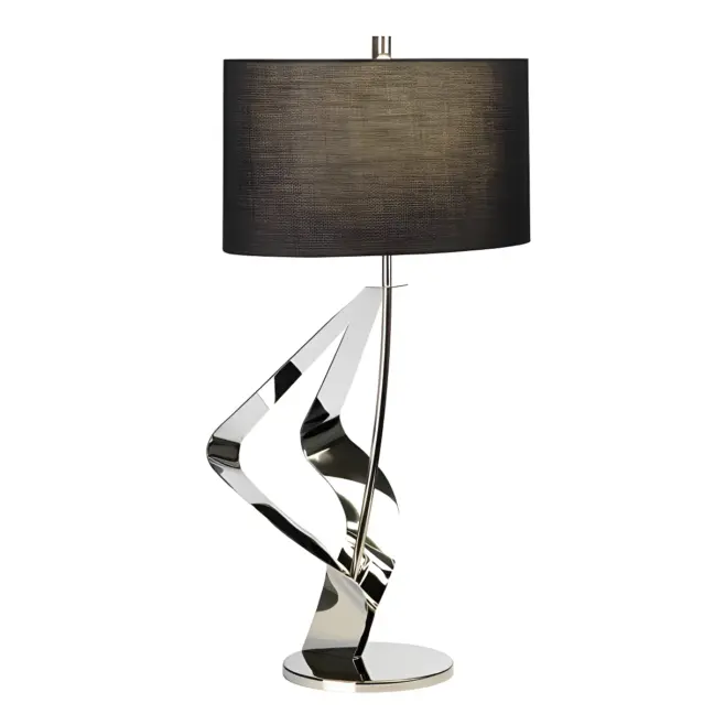 Lampa stołowa Ribbon - kolor srebrny, Czarny - RIBBON/TL