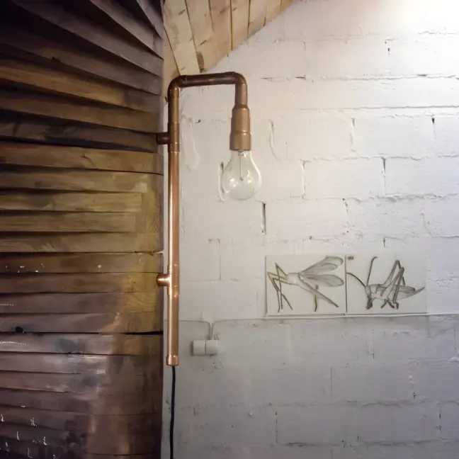 Lampa ścienna Wand - z miedzianych rurek