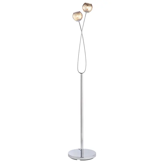 Lampa podłogowa Aerith - kolor srebrny, transparentny, Szary - 76123