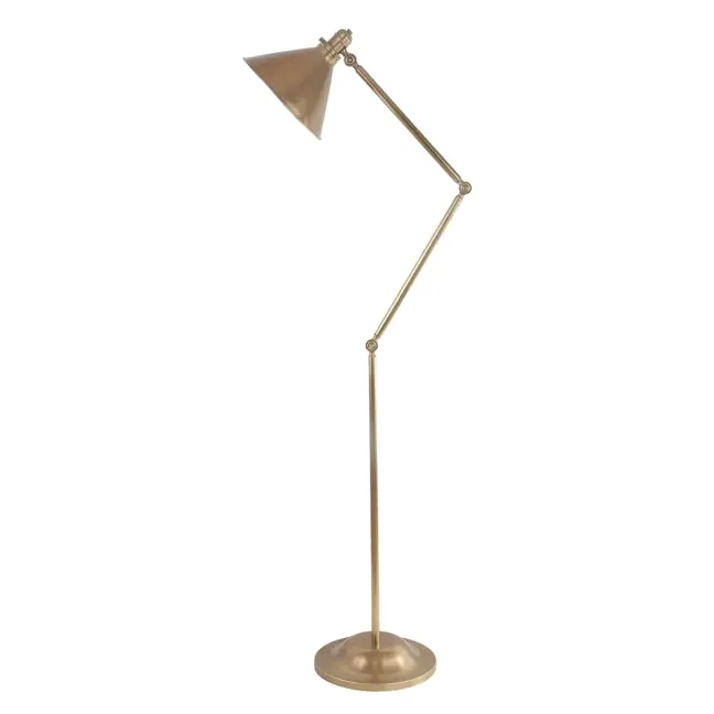 Industrialna lampa podłogowa Lavender z mosiądzu