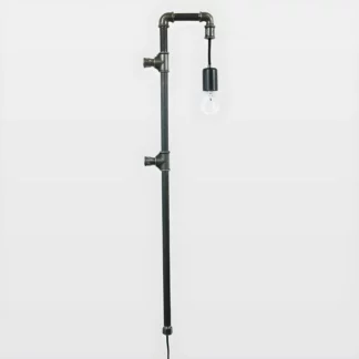 Lampa ścienna Wand - stalowa, z rurek, czarna