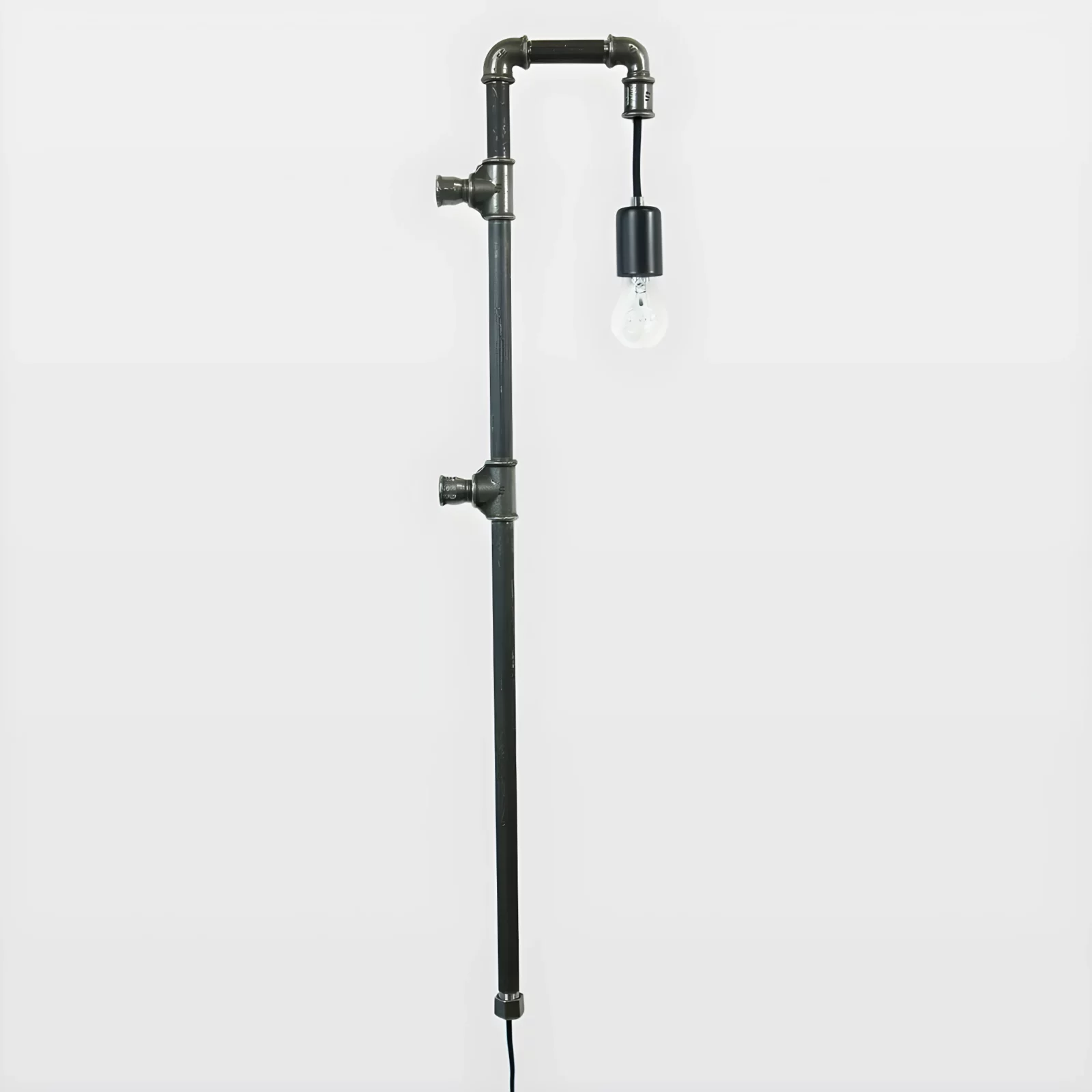 Lampa ścienna Wand - stalowa, z rurek, czarna