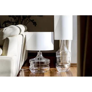 Lampa stołowa Baden Baden - kolor biały, transparentny, złoty - L224181301