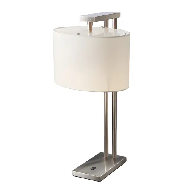Lampa stołowa Belmont - kolor biały, srebrny - BELMONT TL