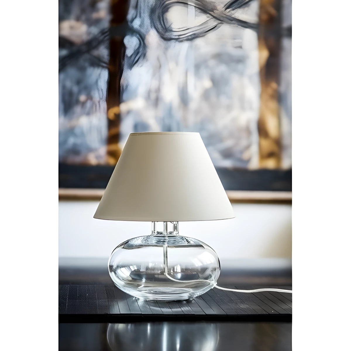 Lampa stołowa Bergen - kolor biały, transparentny - L007071111