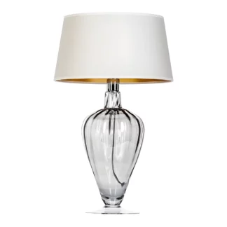 Lampa stołowa Bristol - kolor beżowy, transparentny, złoty, Szary - L046311503