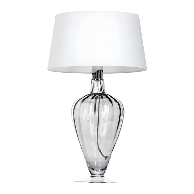 Lampa stołowa Bristol - kolor biały, transparentny, Szary - L046311501