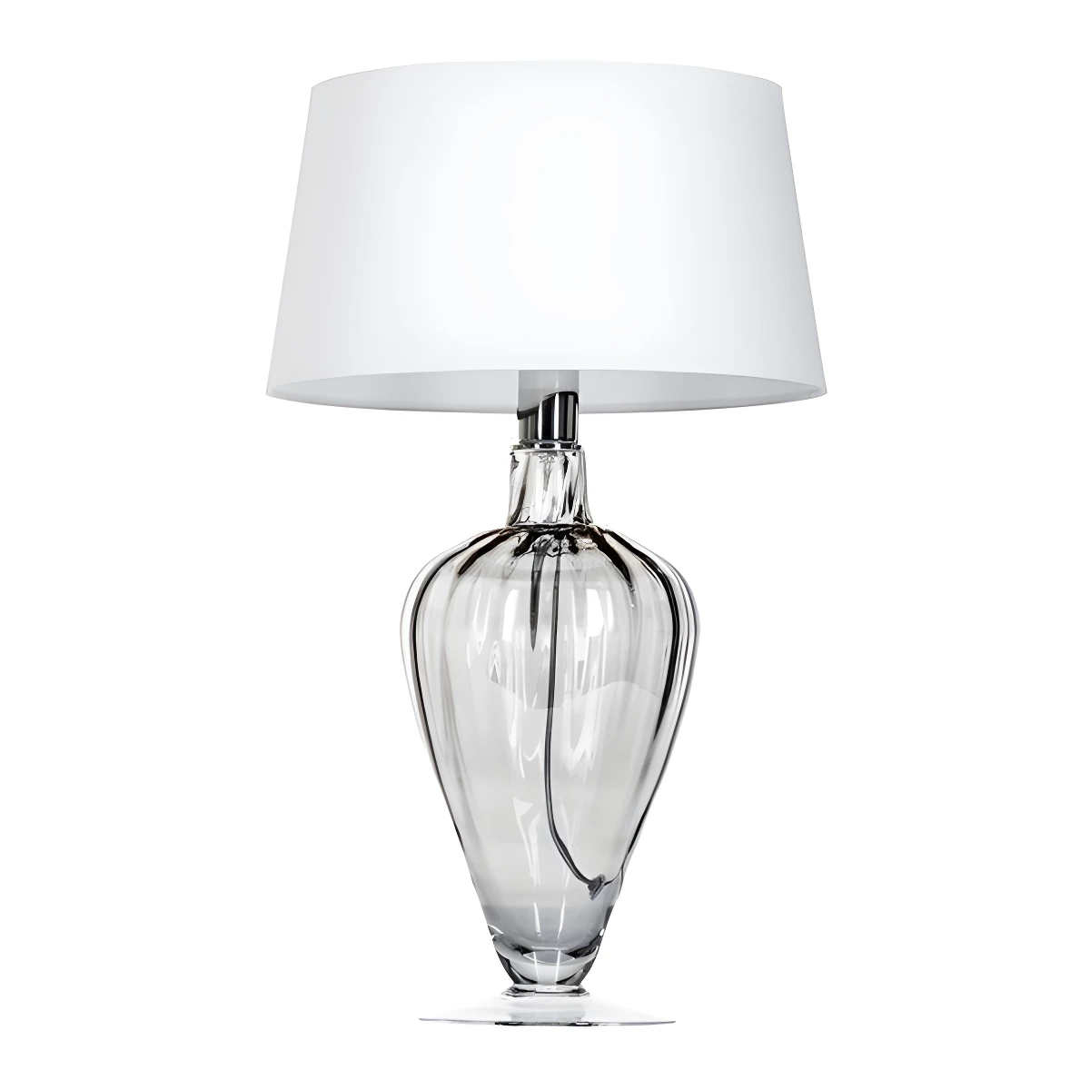 Lampa stołowa Bristol - kolor biały, transparentny, Szary - L046311501