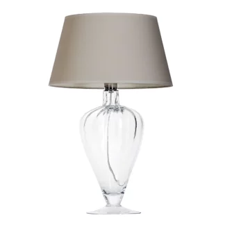 Lampa stołowa Bristol - kolor szaro-beżowy, transparentny- L046051223