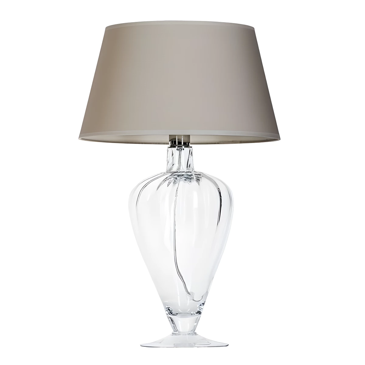 Lampa stołowa Bristol - kolor szaro-beżowy, transparentny- L046051223