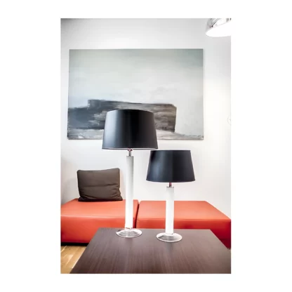 Lampa stołowa Little Fjord - kolor biały, połysk, Czarny - L054164249