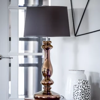 Lampa stołowa Versailles  - kolor miedź, Czarny - L204261247