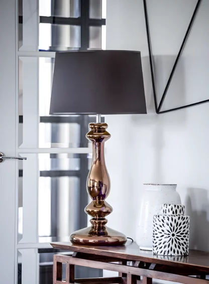 Lampa stołowa Versailles  - kolor miedź, Czarny - L204261247