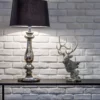 Lampa stołowa Versailles  - kolor srebrny, Czarny - L204161247