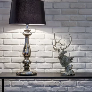 Lampa stołowa Versailles  - kolor srebrny, Czarny - L204161247