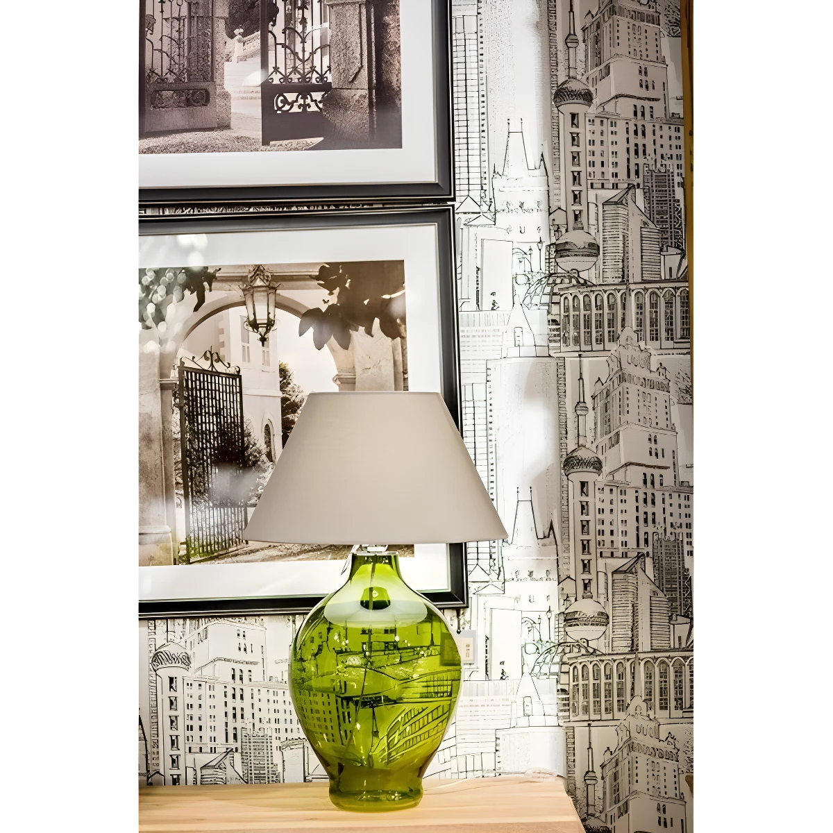 Lampa stołowa Genova - kolor złoty, Zielony - L011011207