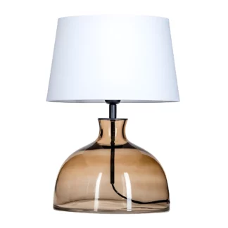 Lampa stołowa Haga  - kolor beżowy, biały, transparentny - L212175217