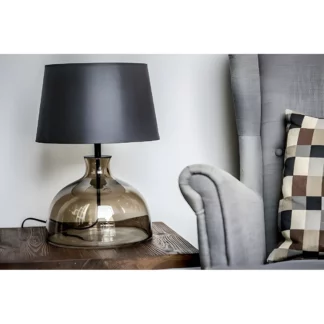 Lampa stołowa Haga  - kolor beżowy, transparentny, Czarny - L212175249