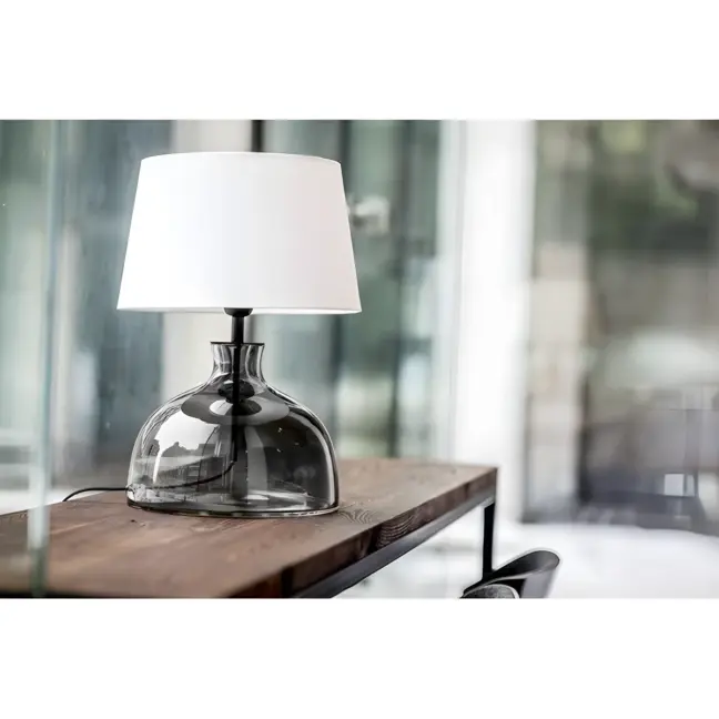 Lampa stołowa Haga - kolor biały, transparentny, Szary - L212171217