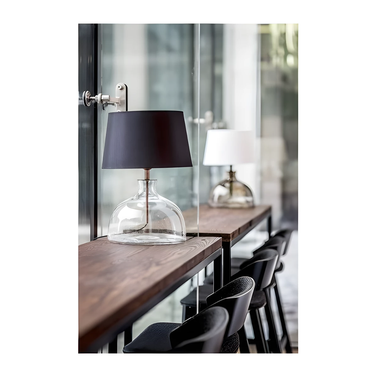 Lampa stołowa Haga - kolor miedź, transparentny, Czarny - L212180260