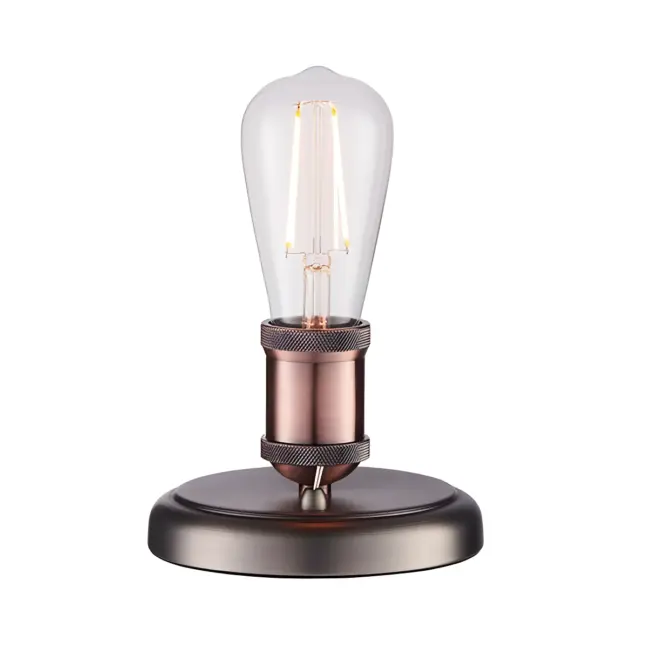 Lampa stołowa Hal - kolor srebrny, miedź - 76355