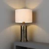 Lampa stołowa Indara - kolor beżowy, brązowy - 71591
