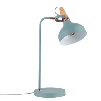 Lampa stołowa Juna - miedź, drewno