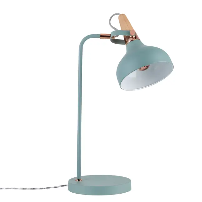 Lampa stołowa Juna - miedź, drewno