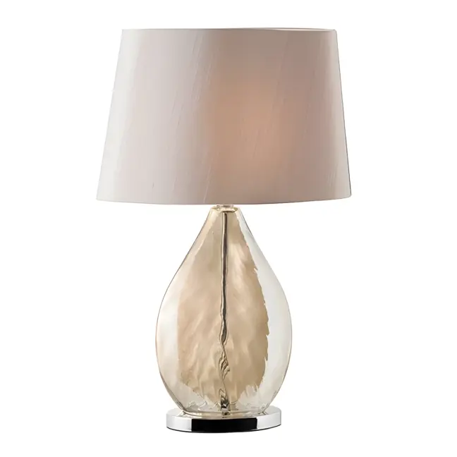 Lampa stołowa Kew - kolor beżowy, złoty - KEW-TLGO