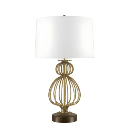 Lampa stołowa Lafitte - kolor beżowy, biały, złoty - GN/LAFITTE/TL GD