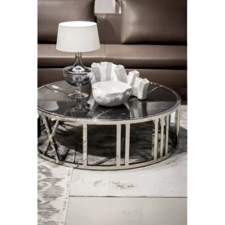 Lampa stołowa Oxford  - kolor beżowy, transparentny, złoty, Szary - L048311503