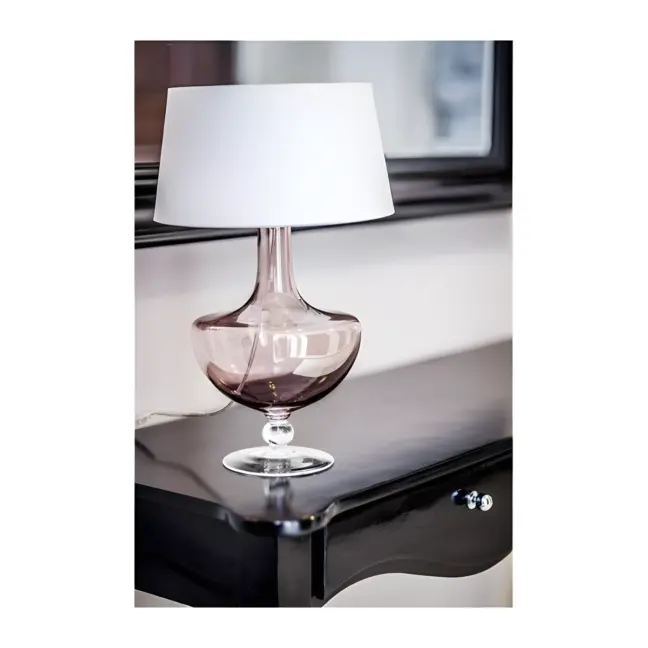 Lampa stołowa Oxford - kolor biały, miedź, transparentny - L048411501