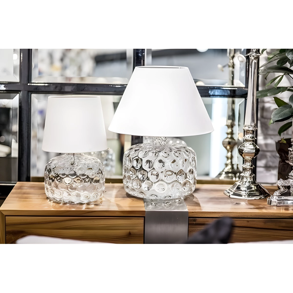 Lampa stołowa Paris - kolor ecru, transparentny - L002011211