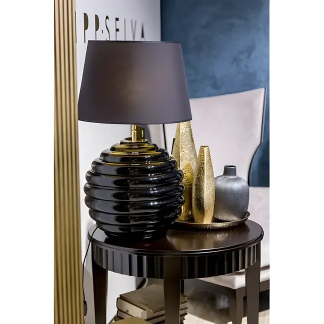Lampa stołowa Saint Tropez - kolor złoty, Czarny - L215222240
