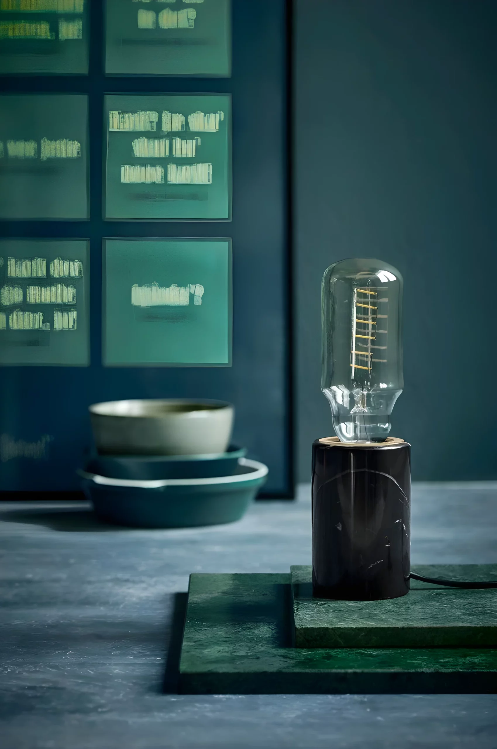 Lampa stołowa Siv - kolor Czarny - 45875003