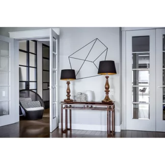 Lampa stołowa Versailles  - kolor miedź, połysk, transparentny, Czarny - L204461250