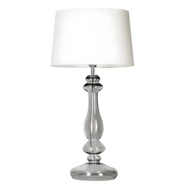 Lampa stołowa Versailles - kolor biały, transparentny, Czarny - L204361228