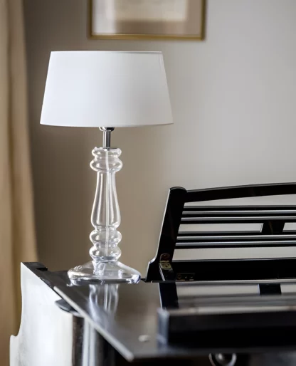 Lampa stołowa Petit Trianon - kolor biały, transparentny - L051061217