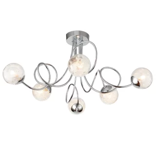 Lampa sufitowa Auria - kolor srebrny, transparentny - 76349