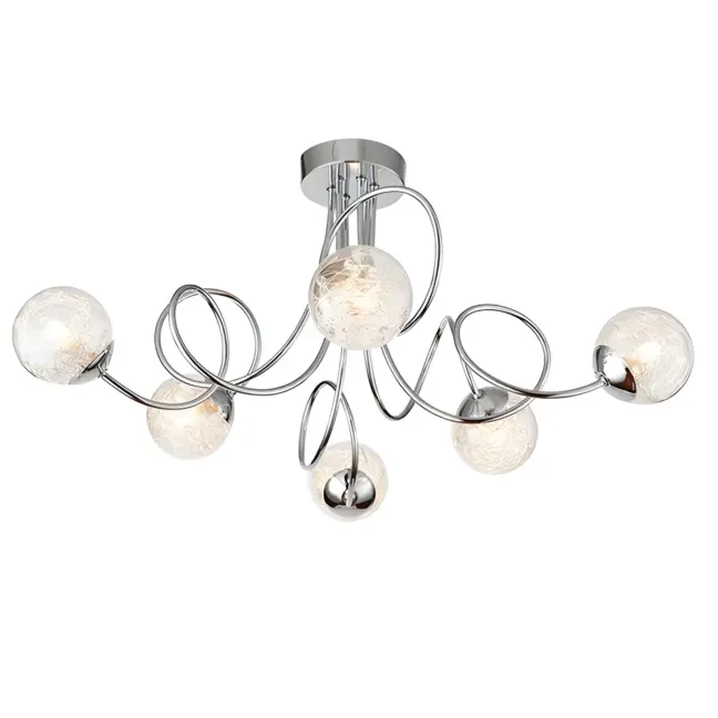 Lampa sufitowa Auria - kolor srebrny, transparentny - 76349