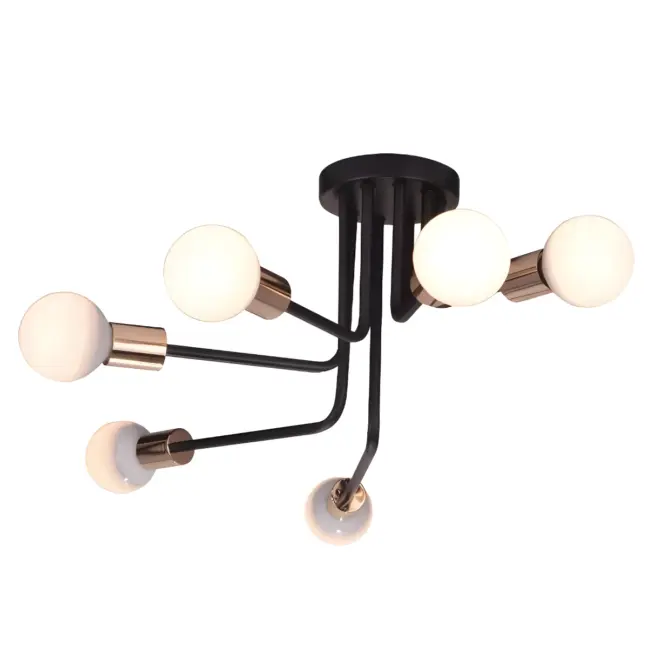Lampa sufitowa Spill - czarna industrialna do pokoju