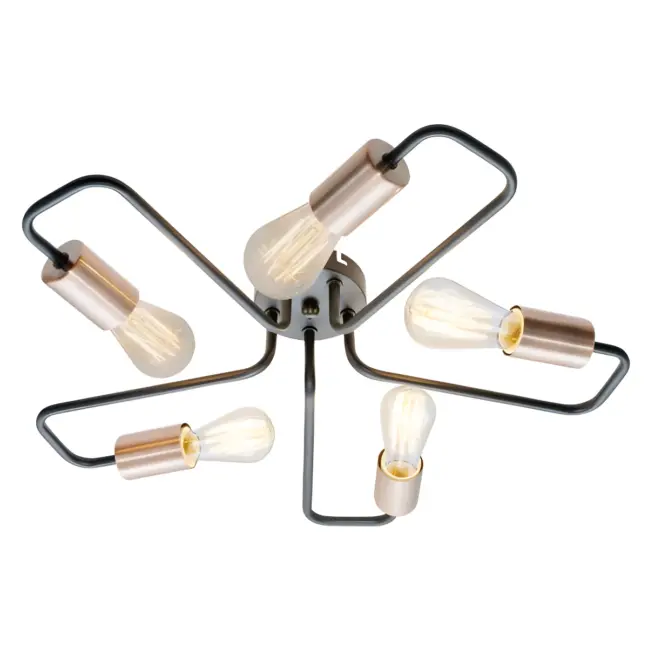 Lampa sufitowa Harpe - 5 żarówek industrialnych